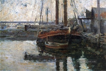  impressionismus - Kohle Schooner Entladen Impressionismus Boot Theodore Robinson